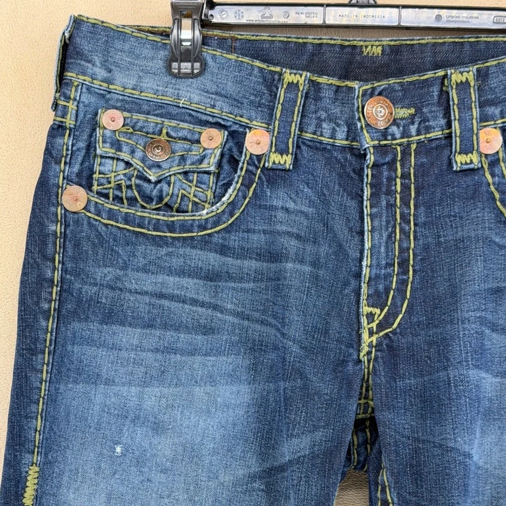 True Religion Billy Super T Jeans Mens‎ 36 Blue Denim Straight Leg World Tour